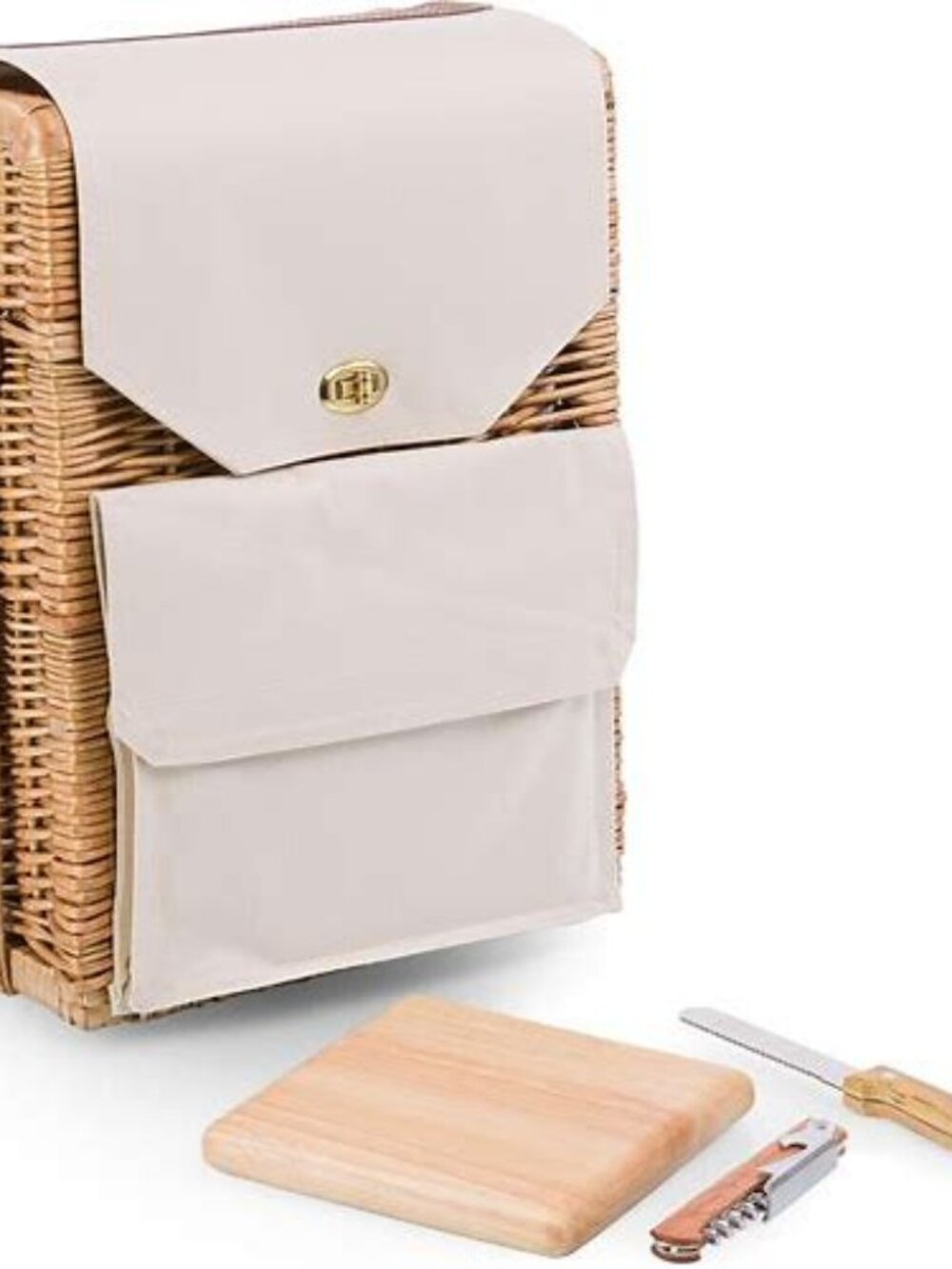 Mercedes Picnic Time Wine & Cheese Tote Corsica Ivory Tan Weave Basket